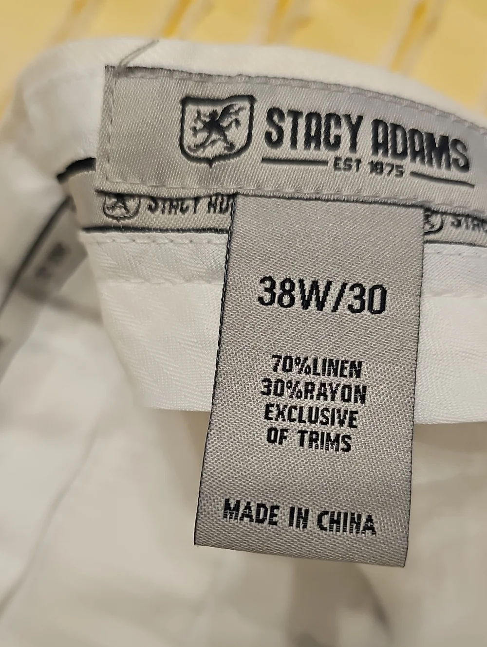 Stacy Adams Off-White Linen-Blend Trousers